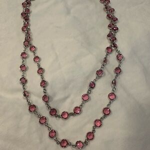 Touchstone Crystal pink long necklace